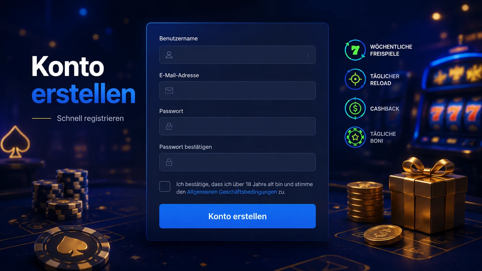 Rainbet Konto erstellen Formular auf Deutsch