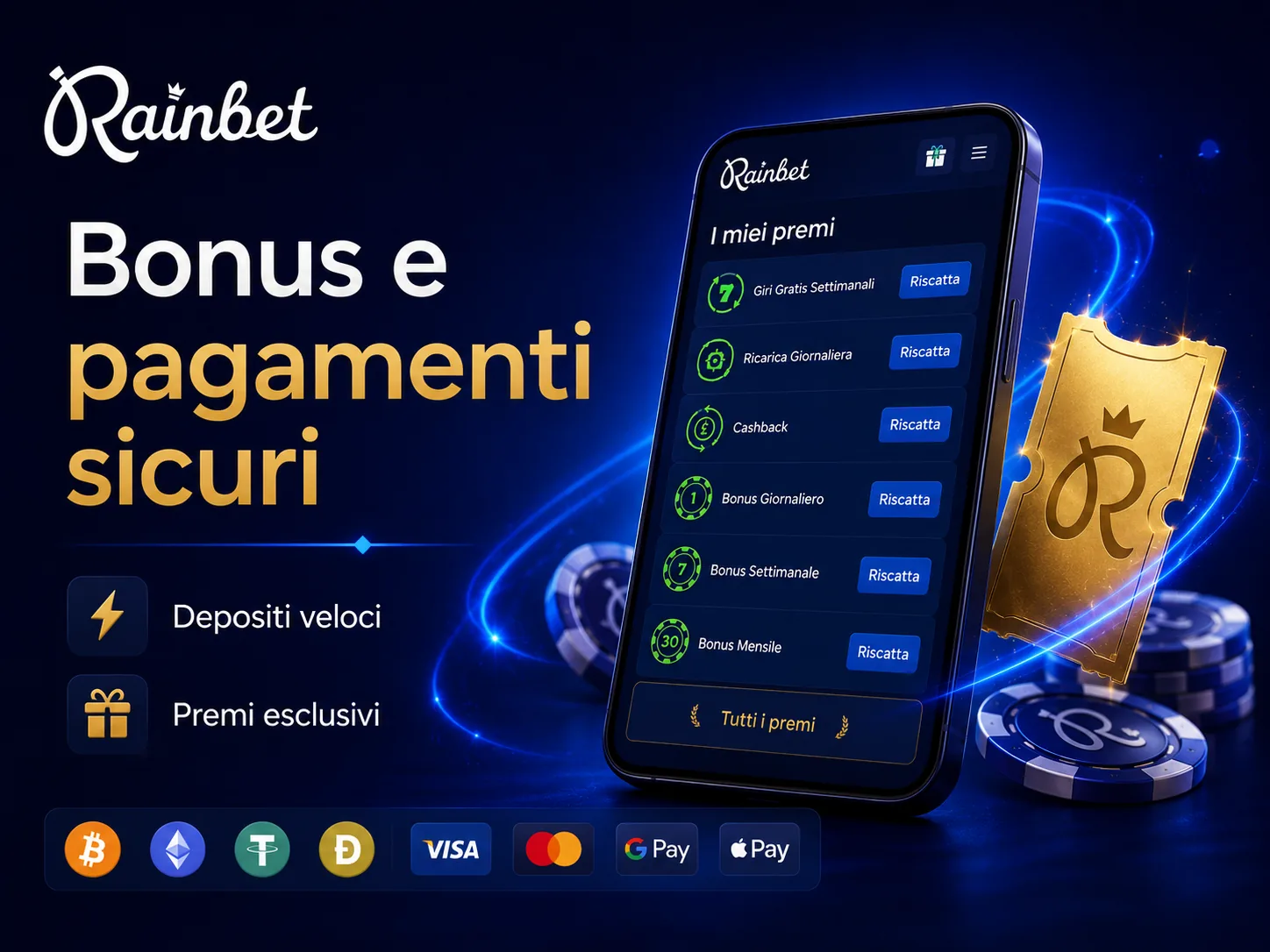 Rainbet bonus e pagamenti sicuri in italiano